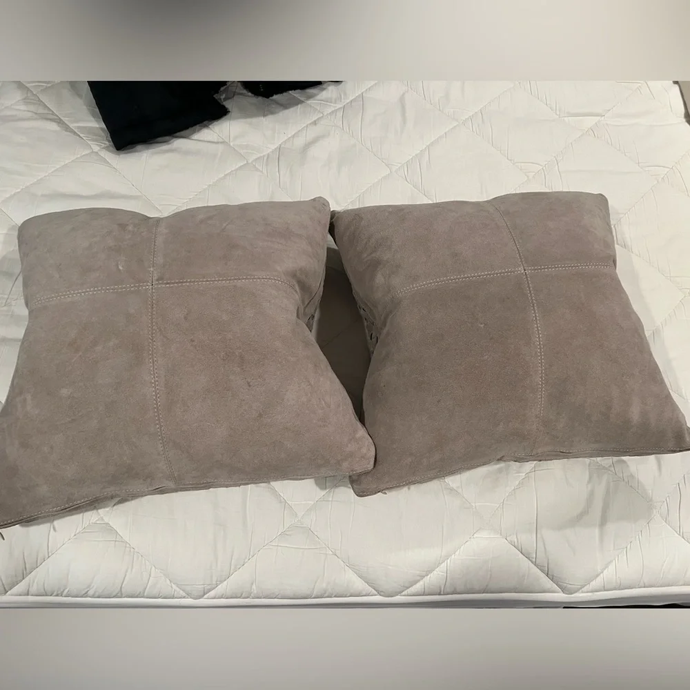 Restoration hardware suede woven pillow